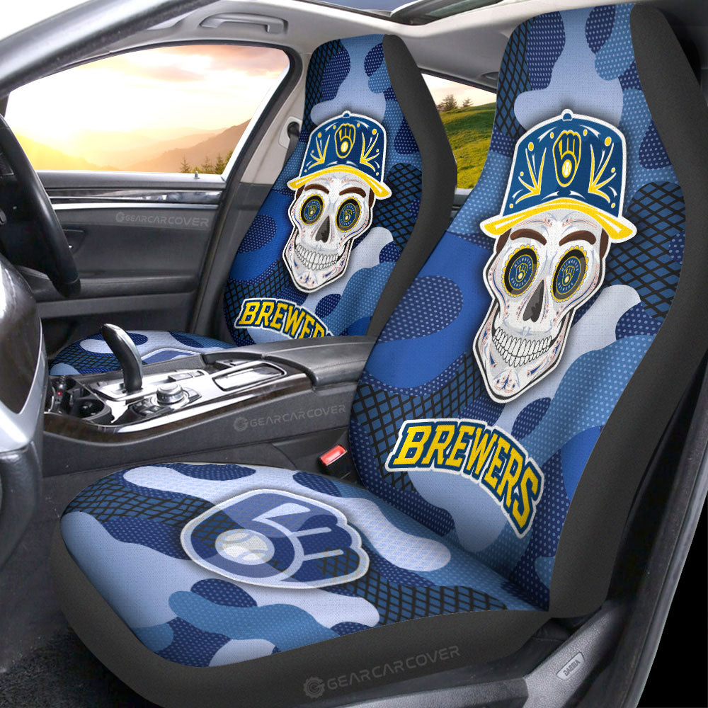 Milwaukee Brewers Car Seat Covers Skull Theme Collection - Gearcarcover - 1
