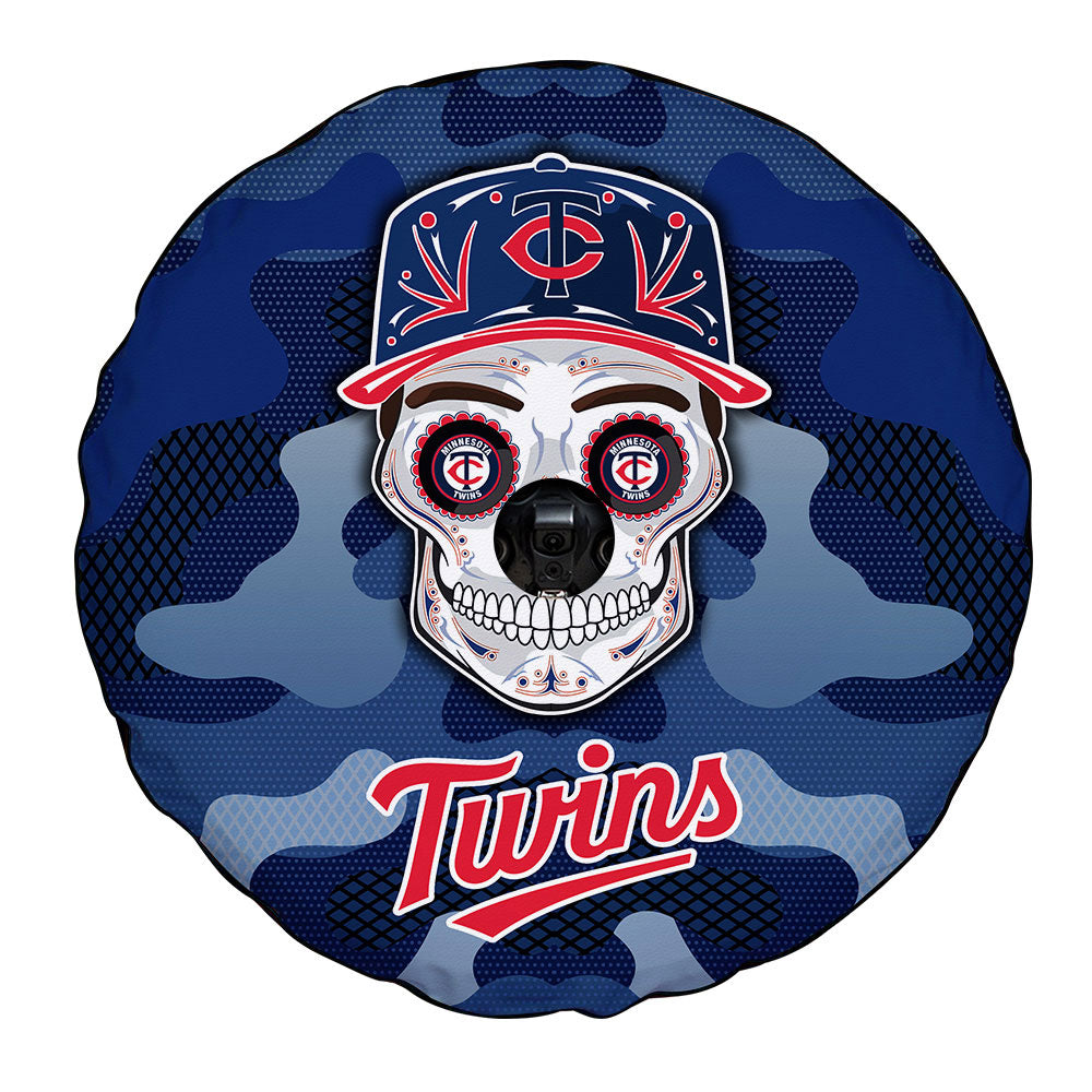 Minnesota Twins Spare Tire Covers Camera Hole Skull Theme Collection - Gearcarcover - 4