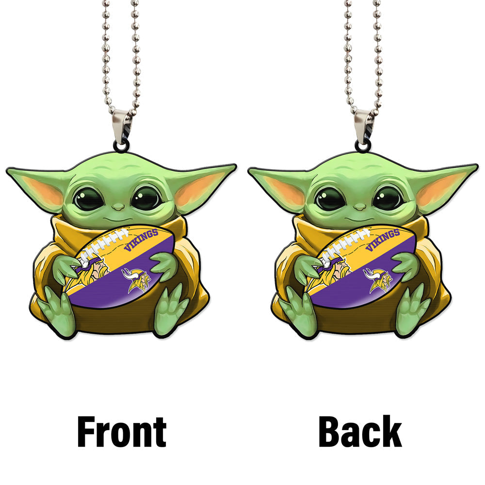 Minnesota Vikings Ornament Baby Yoda Car Accessories - Gearcarcover - 4