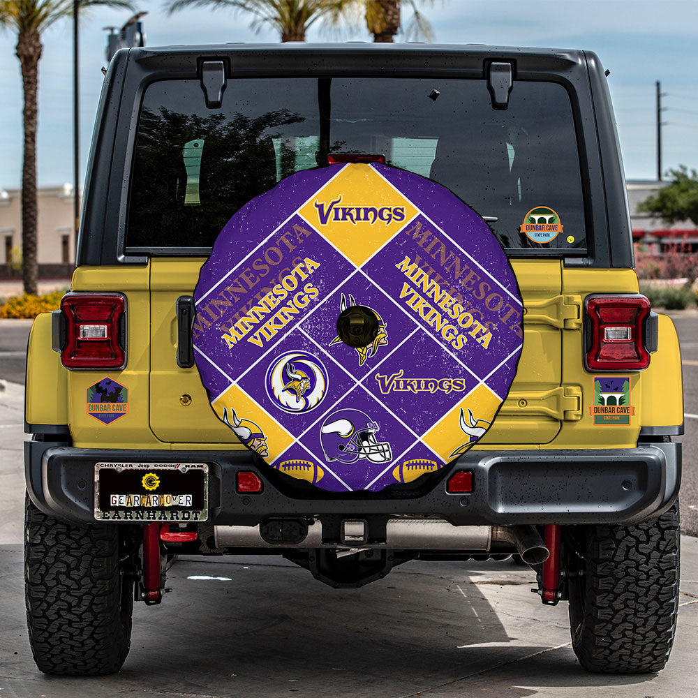 Minnesota Vikings Spare Tire Covers Camera Hole Sporty Team Collection - Gearcarcover - 2