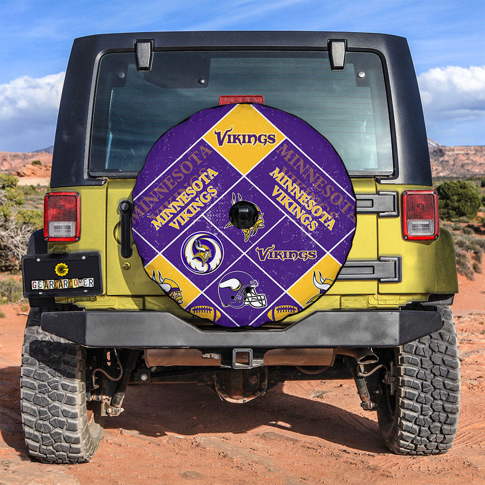 Minnesota Vikings Spare Tire Covers Camera Hole Sporty Team Collection - Gearcarcover - 3