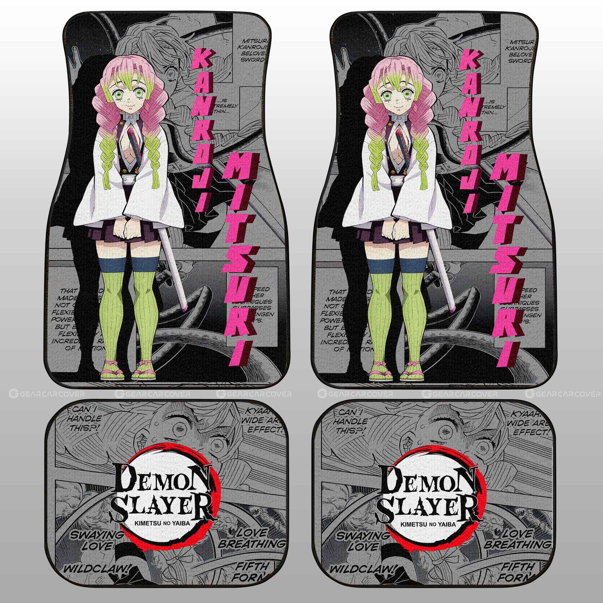 Mitsuri Kanroji Car Floor Mats Custom Mix Mangas - Gearcarcover - 2