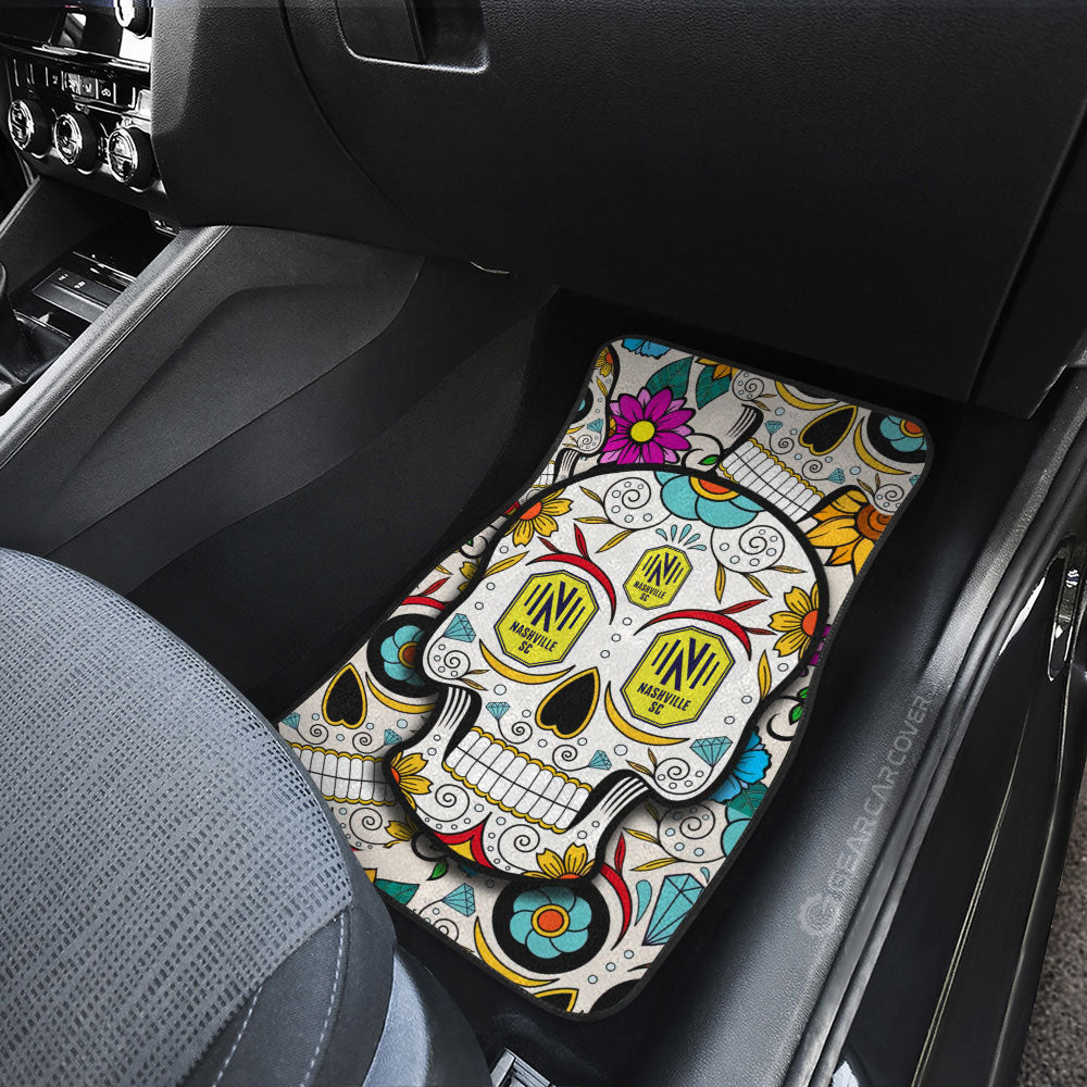 Nashville SC Car Floor Mats Custom Sugar Skull Car Accessories - Gearcarcover - 3