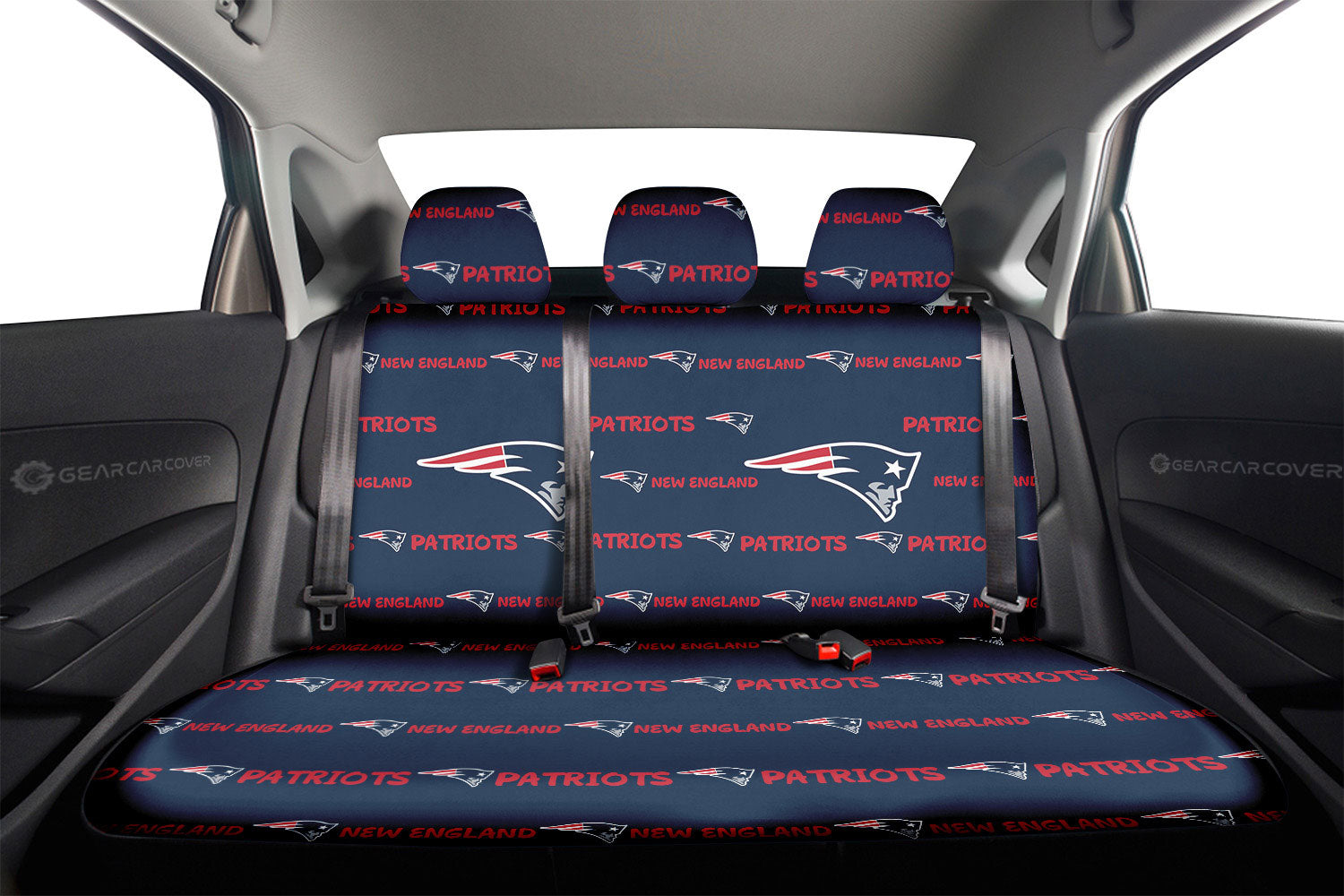 New England Patriots Car Back Seat Covers Sporty Team Collection - Gearcarcover - 2