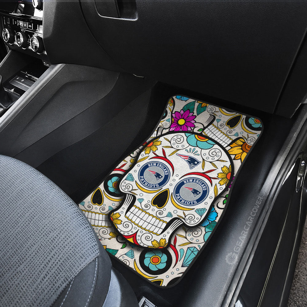 New England Patriots Car Floor Mats Custom Sugar Skull Car Accessories - Gearcarcover - 3