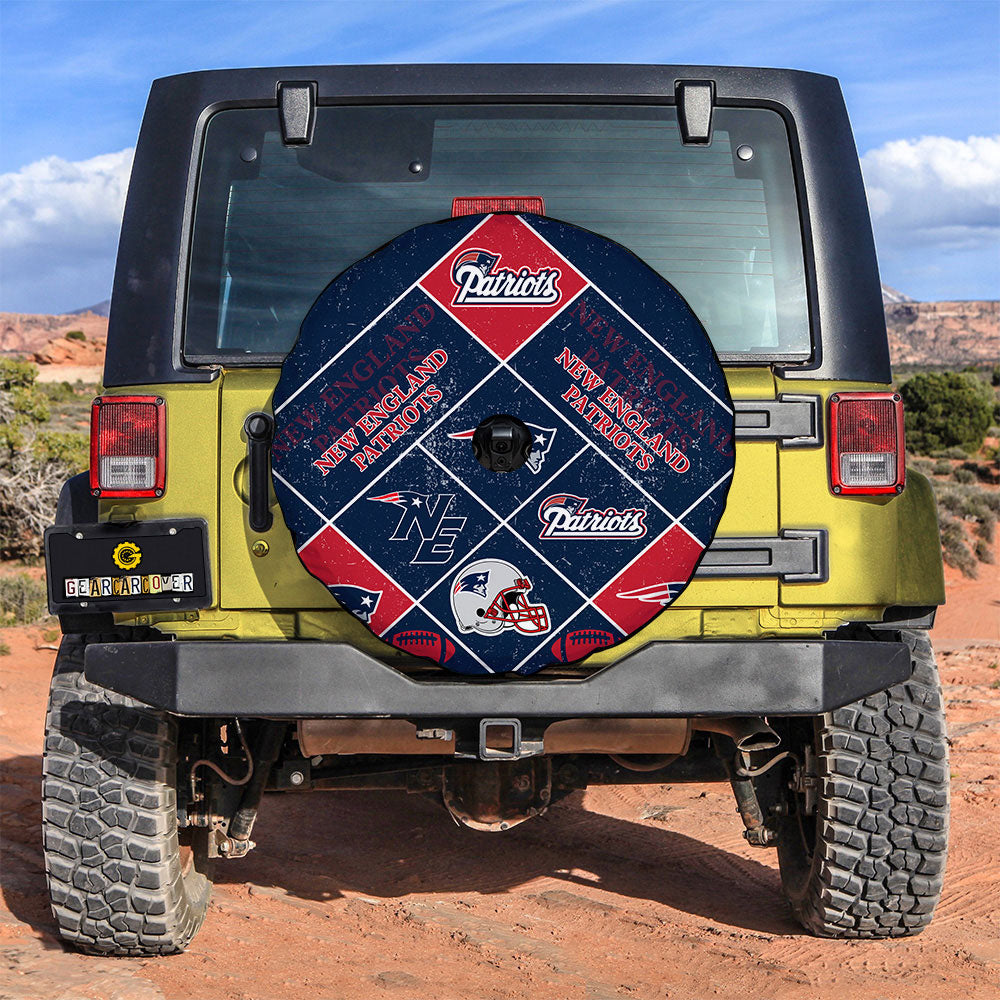 New England Patriots Spare Tire Covers Camera Hole Sporty Team Collection - Gearcarcover - 3
