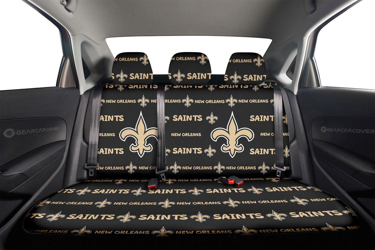 New Orleans Saints Car Back Seat Covers Sporty Team Collection - Gearcarcover - 2