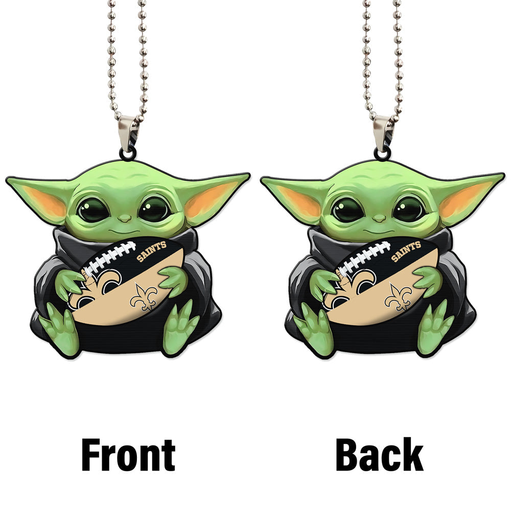 New Orleans Saints Ornament Baby Yoda Car Accessories - Gearcarcover - 4