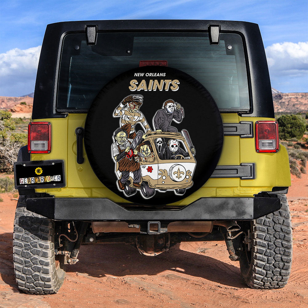 New Orleans Saints Spare Tire Covers Horror Characters Car Accessories - Gearcarcover - 2