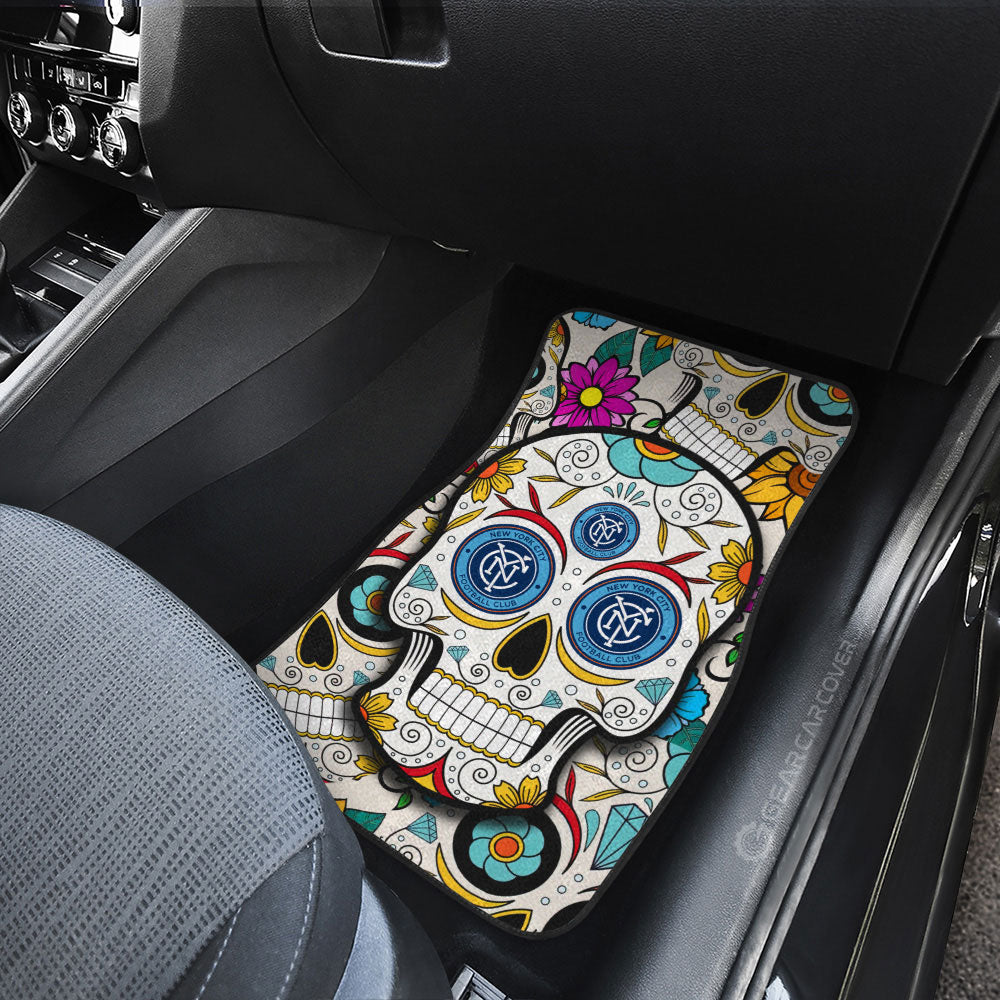 New York City FC Car Floor Mats Custom Sugar Skull Car Accessories - Gearcarcover - 3