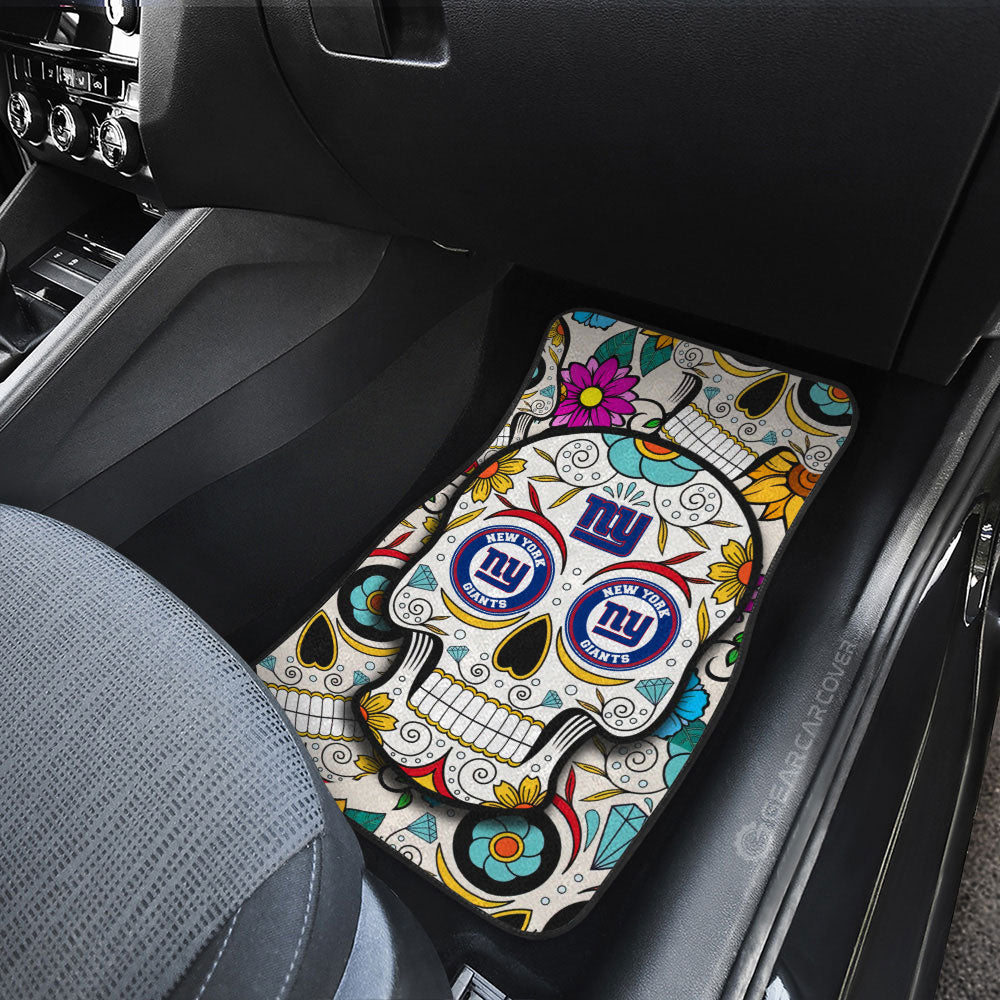 New York Giants Car Floor Mats Custom Sugar Skull Car Accessories - Gearcarcover - 3
