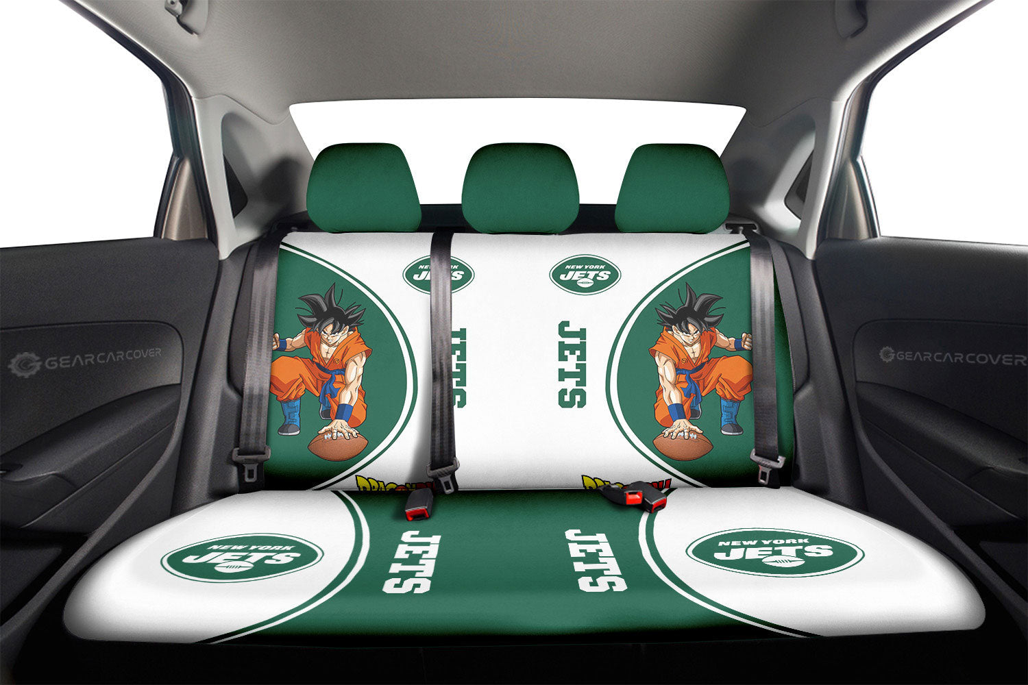 New York Jets Car Back Seat Covers Custom Car Accessories For Fans - Gearcarcover - 2