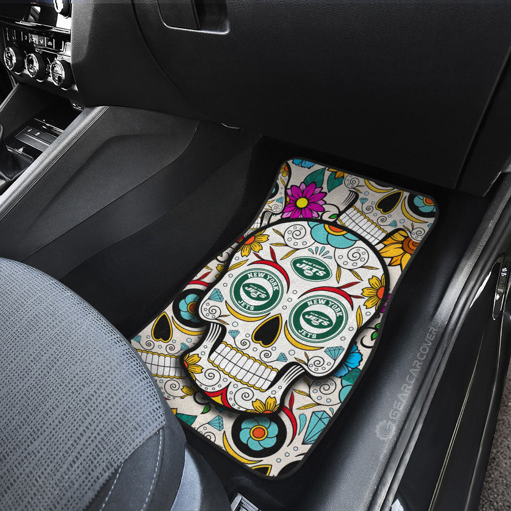 New York Jets Car Floor Mats Custom Sugar Skull Car Accessories - Gearcarcover - 3