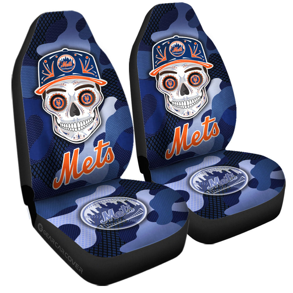 New York Mets Car Seat Covers Skull Theme Collection - Gearcarcover - 3