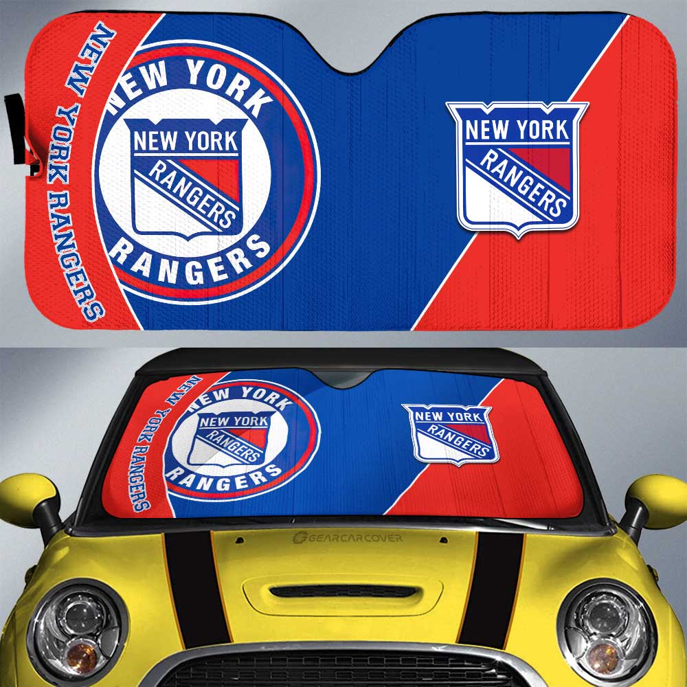 New York Rangers Car Sunshade Custom Car Accessories For Fans - Gearcarcover - 1