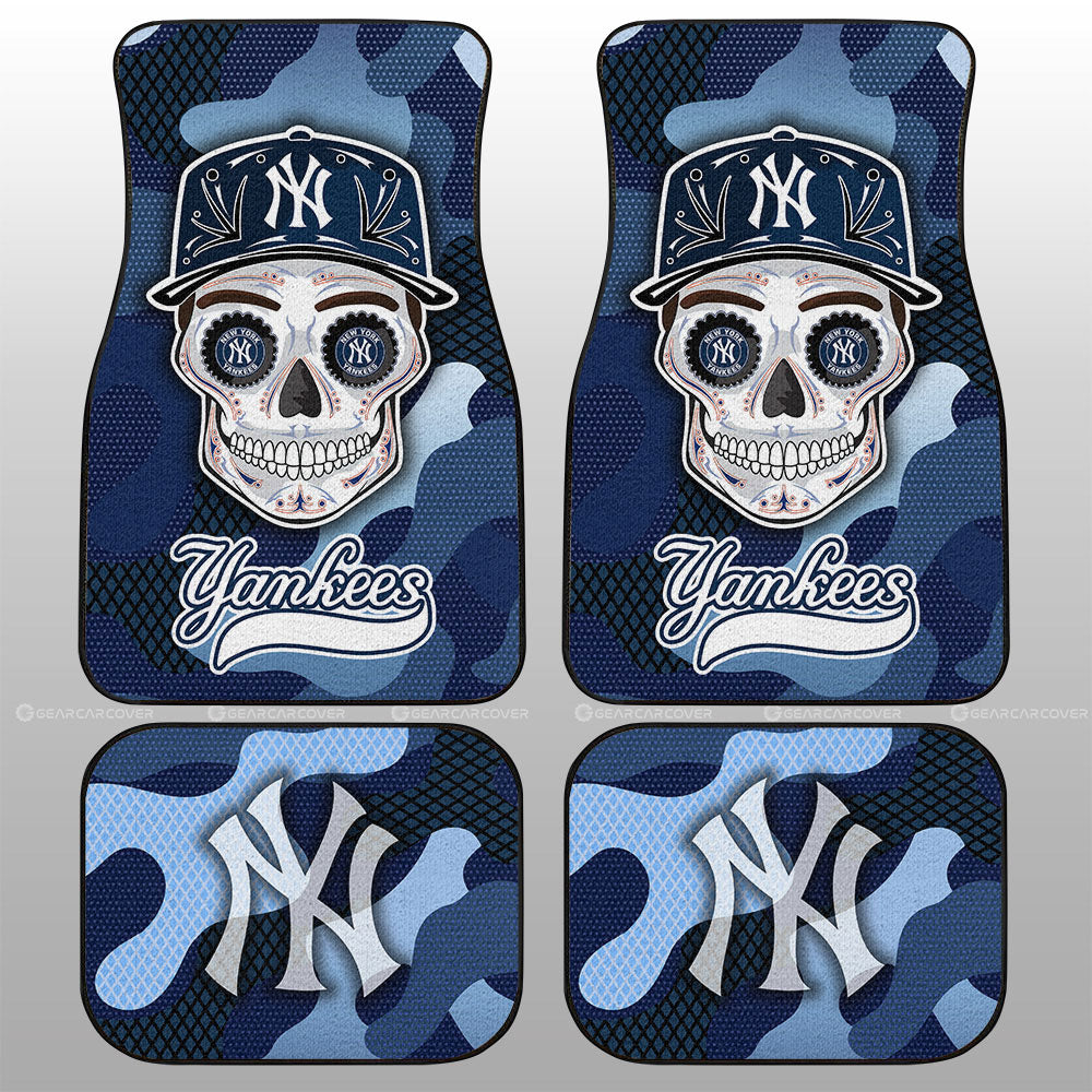 New York Yankees Car Floor Mats Skull Theme Collection - Gearcarcover - 1