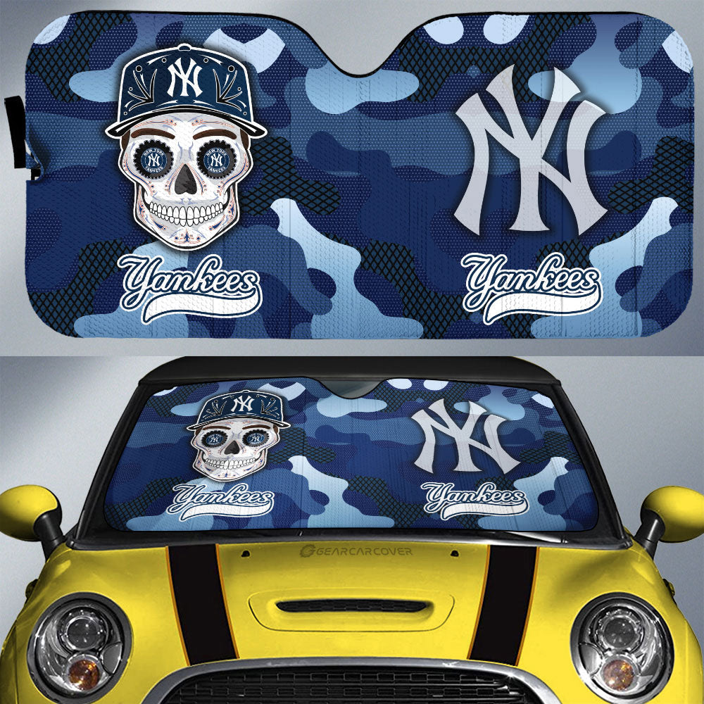 New York Yankees Car Sunshade Skull Theme Collection - Gearcarcover - 1