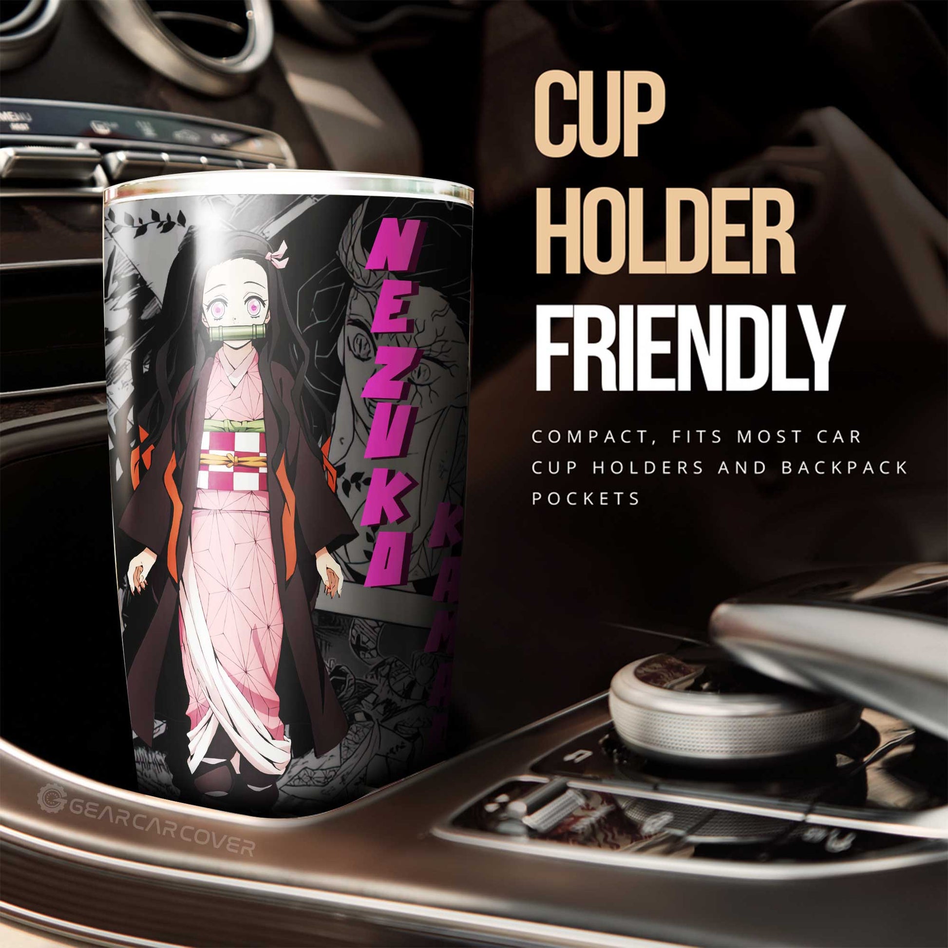 Nezuko Kamado Tumbler Cup Custom Mix Mangas - Gearcarcover - 3
