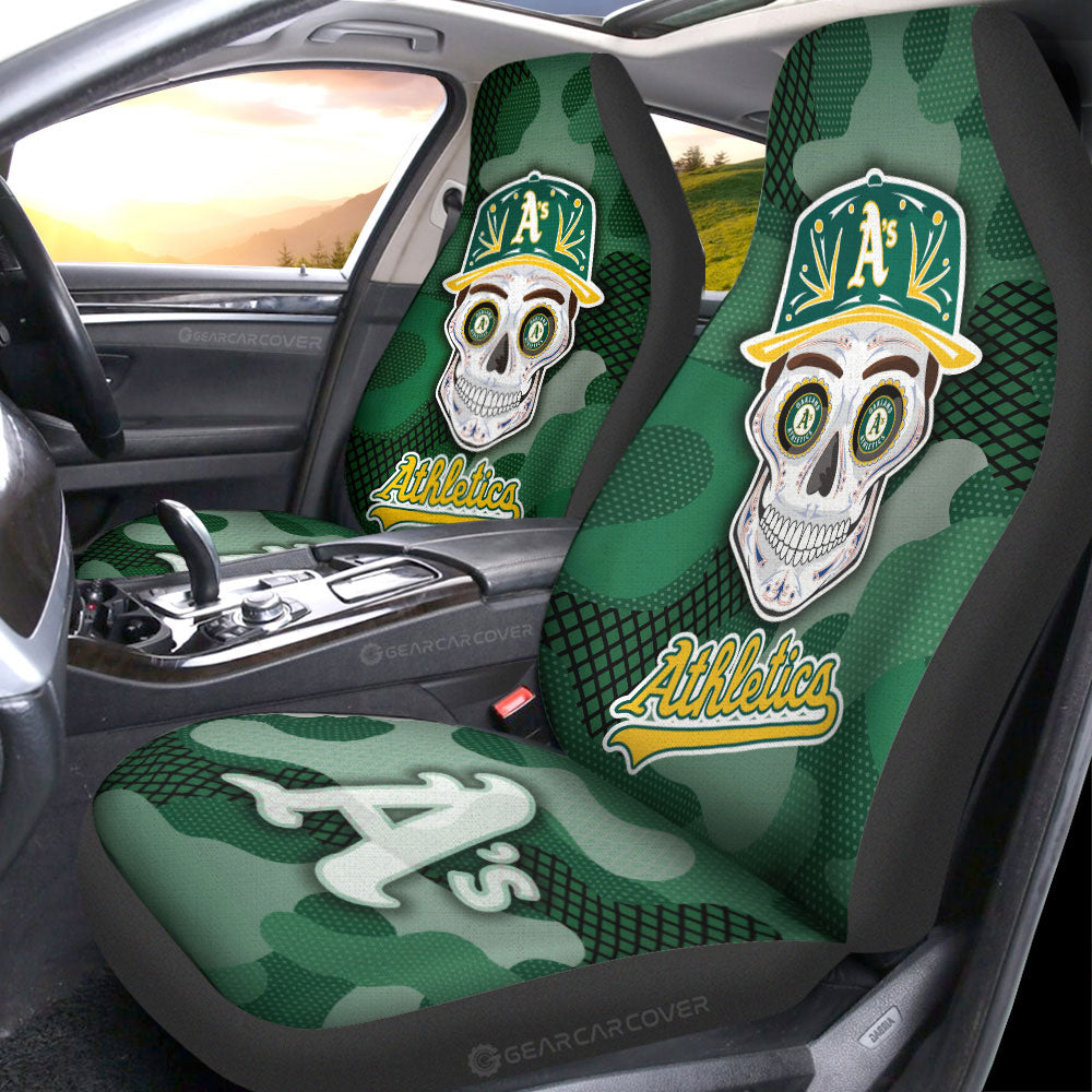 Oakland Athletics Car Seat Covers Skull Theme Collection - Gearcarcover - 1