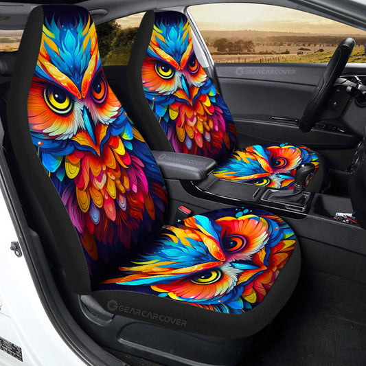 Owl Colorful Car Seat Covers Custom Car Accessories - Gearcarcover - 2