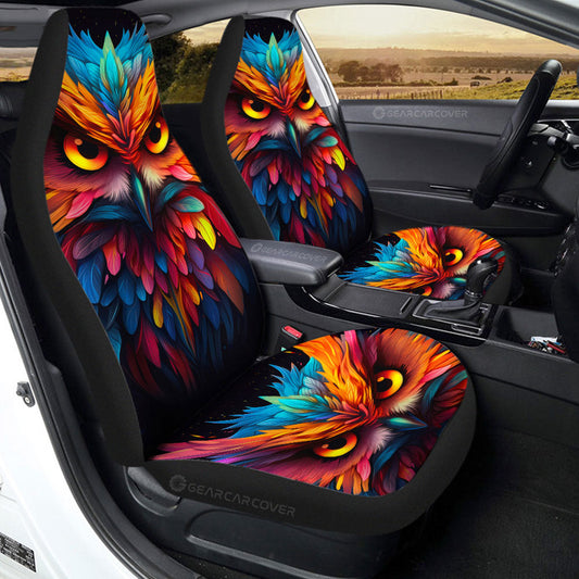 Owl Colorful Car Seat Covers Custom Car Accessories - Gearcarcover - 2