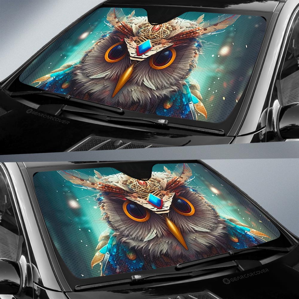 Owl Colorful Car Sunshade Custom Car Accessories - Gearcarcover - 2