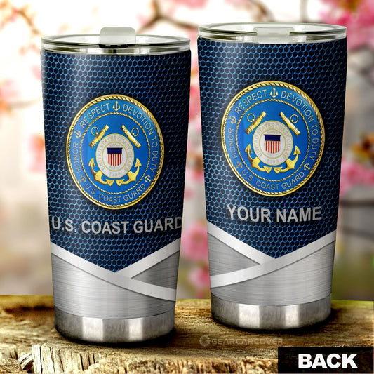 Personalized Name United States Coast Guard Tumbler Cup Custom Car Accessories - Gearcarcover - 1