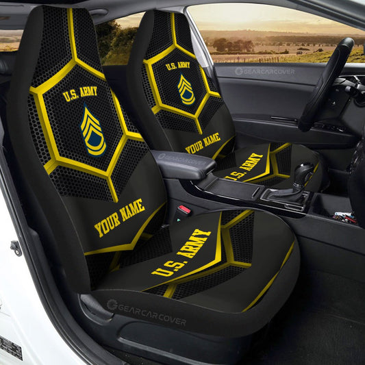 Personalized U.S Army Veterans Car Seat Covers Customized Name US Military Car Accessories - Gearcarcover - 1