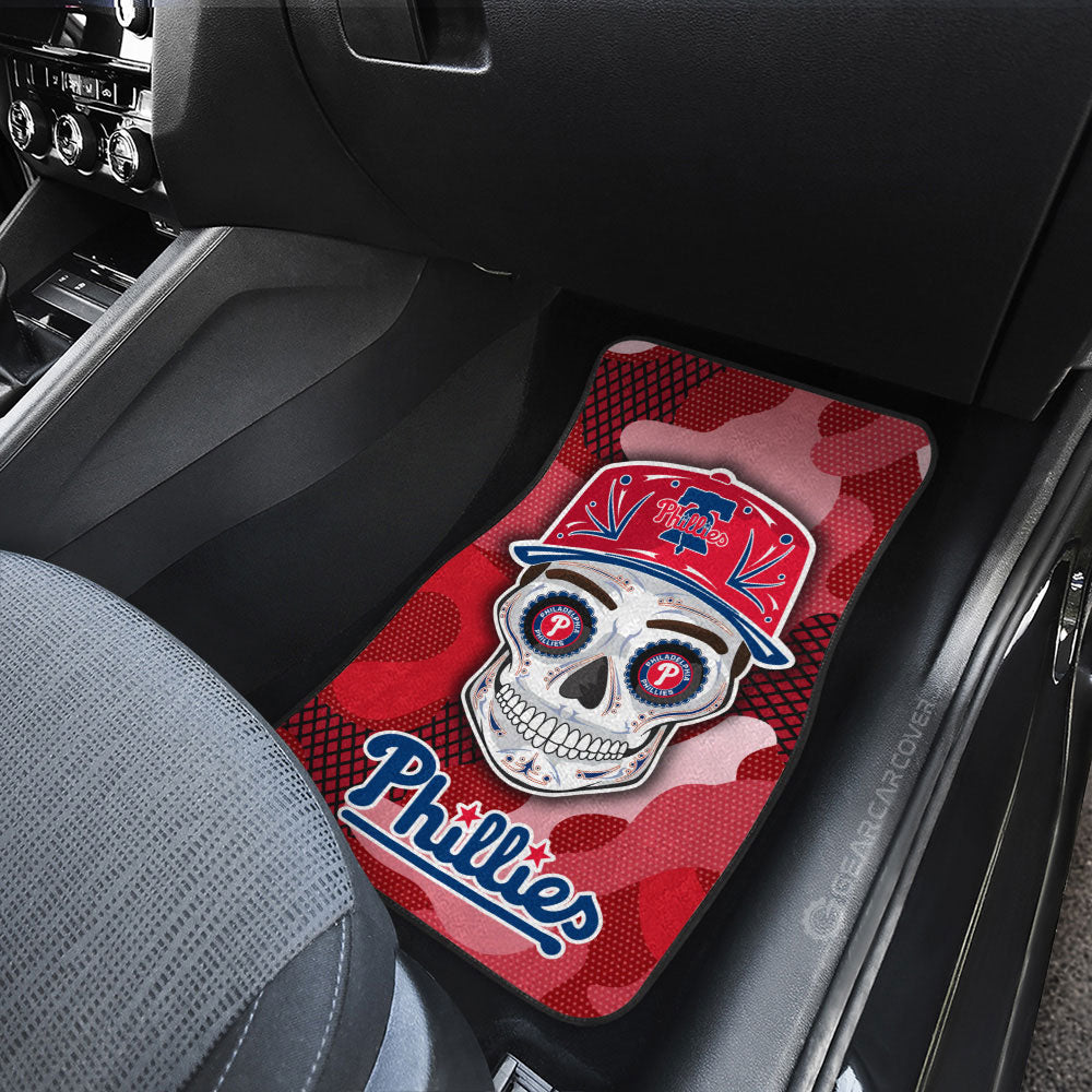 Philadelphia Phillies Car Floor Mats Skull Theme Collection - Gearcarcover - 3