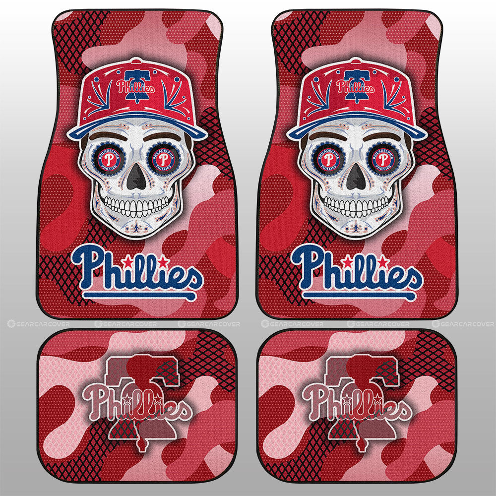 Philadelphia Phillies Car Floor Mats Skull Theme Collection - Gearcarcover - 1