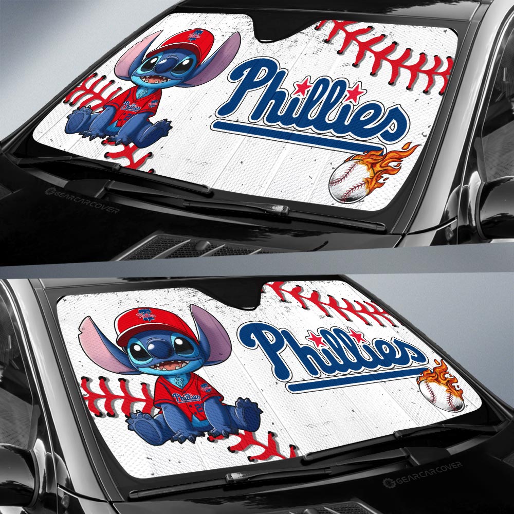 Philadelphia Phillies Car Sunshade Stitch Theme Collection - Gearcarcover - 2