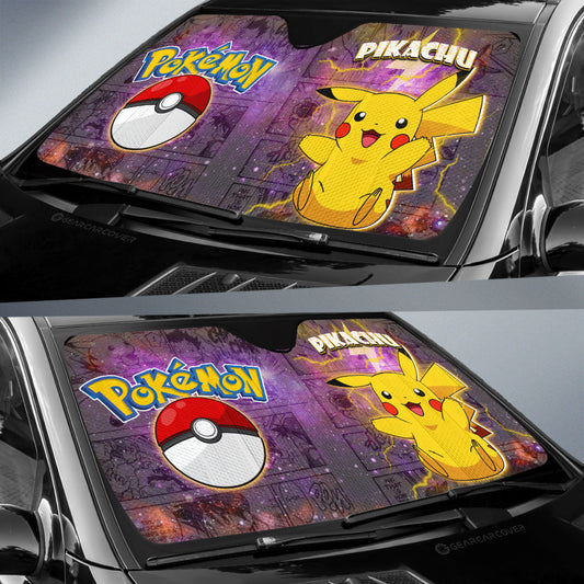 Pikachu Car Sunshade Custom Anime Galaxy Manga Style - Gearcarcover - 2