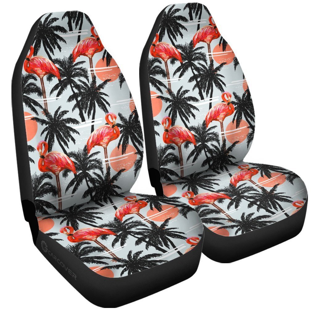 Pink Flamingo Car Seat Covers Custom Hawaiian Car Accessories - Gearcarcover - 3