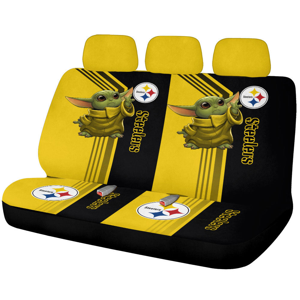 Mauve fængelsflugt strukturelt Pittsburgh Steelers Car Back Seat Covers Custom Car Accessories