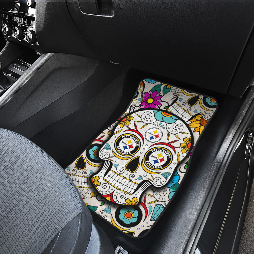 Pittsburgh Steelers Car Floor Mats Custom Sugar Skull Car Accessories - Gearcarcover - 3