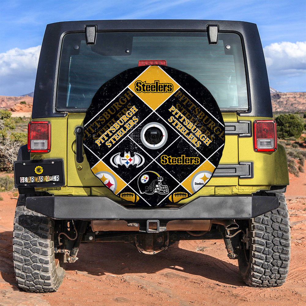 Pittsburgh Steelers Spare Tire Covers Camera Hole Sporty Team Collection - Gearcarcover - 3