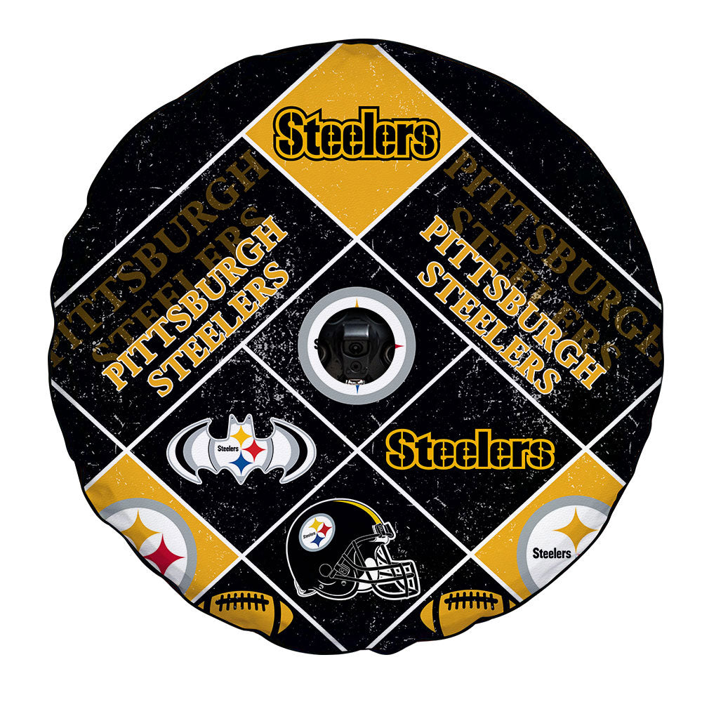 Pittsburgh Steelers Spare Tire Covers Camera Hole Sporty Team Collection - Gearcarcover - 4
