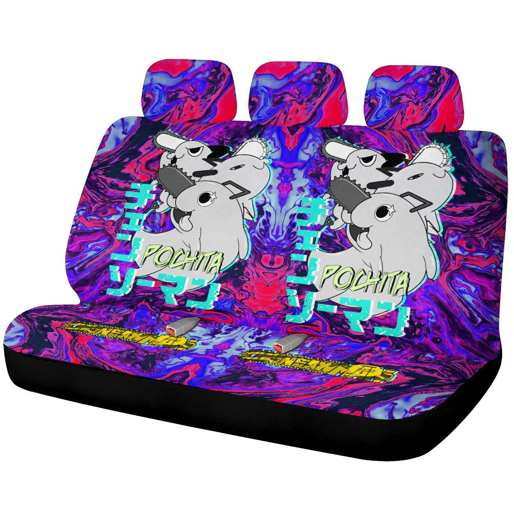 Pochita Car Back Seat Cover Custom - Gearcarcover - 1