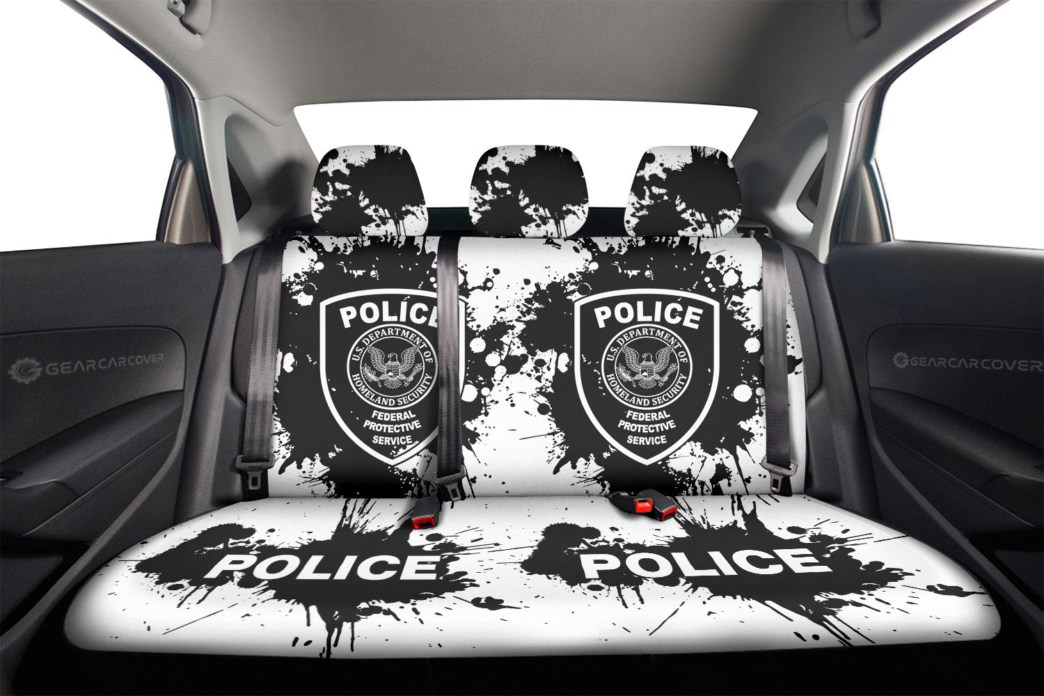 Police Car Back Seat Covers Custom Car Accessories - Gearcarcover - 2