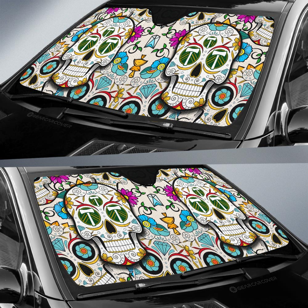 Portland Timbers Car Sunshade Custom Sugar Skull Car Accessories - Gearcarcover - 2