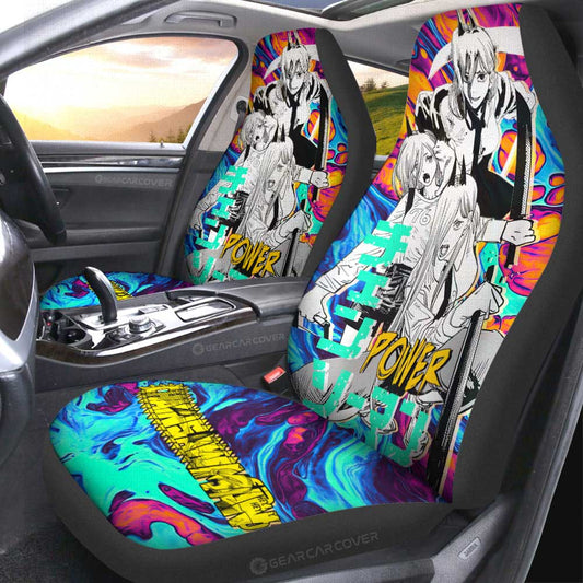 Power Car Seat Covers Custom Chainsaw Man Anime - Gearcarcover - 2