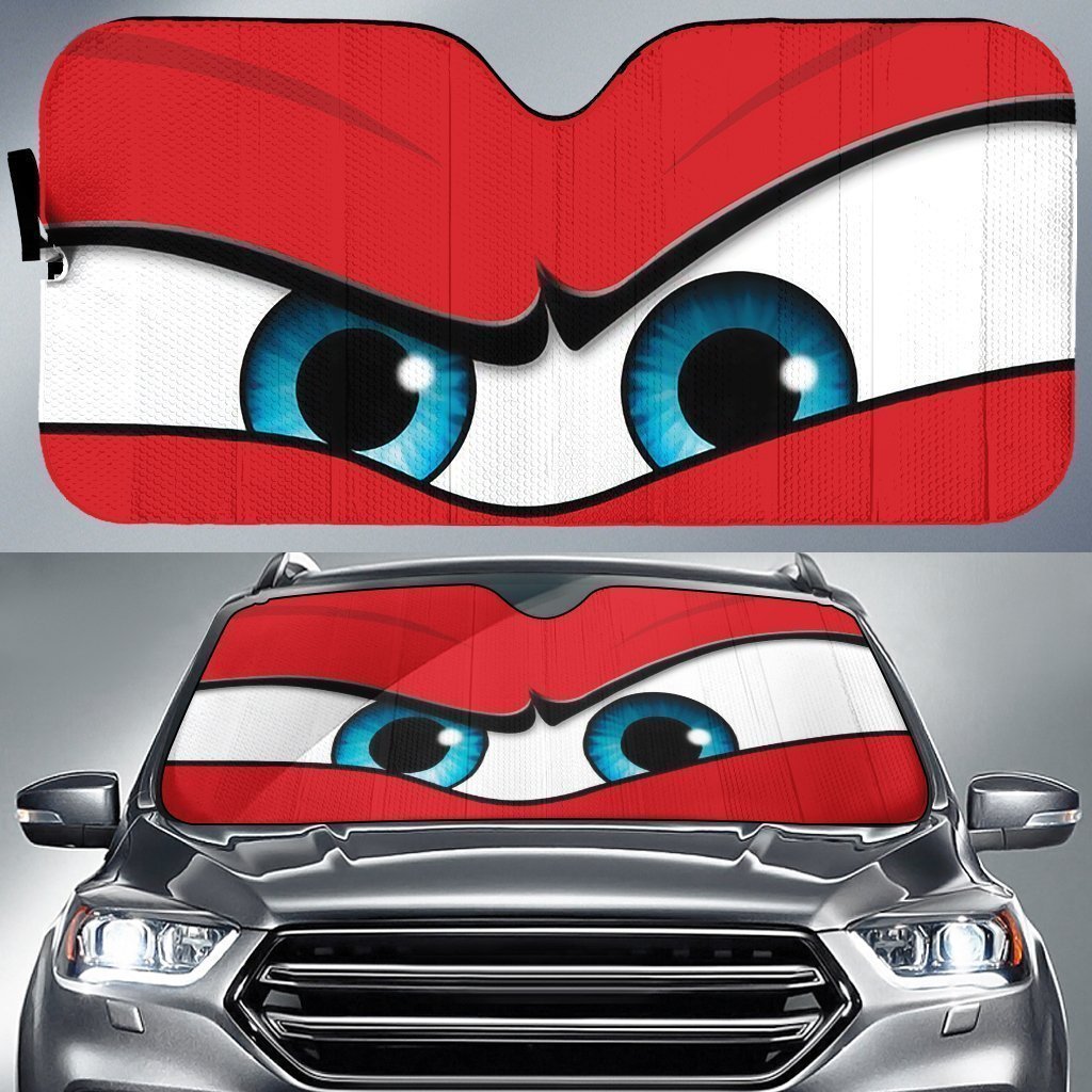 Red Angry Car Eyes Sun Shade Custom Car Accessories