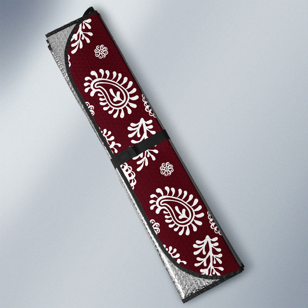 Red Paisley Pattern Car Sunshade Custom Car Accessories - Gearcarcover - 3
