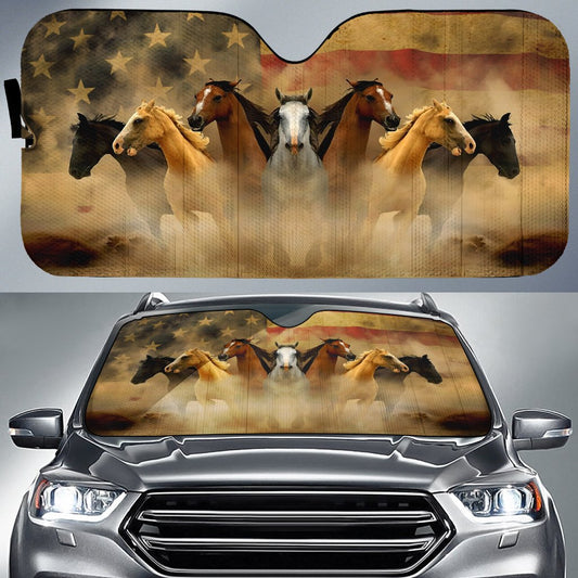 Running Horse Car Sunshade Custom Horse Car Accessories - Gearcarcover - 1