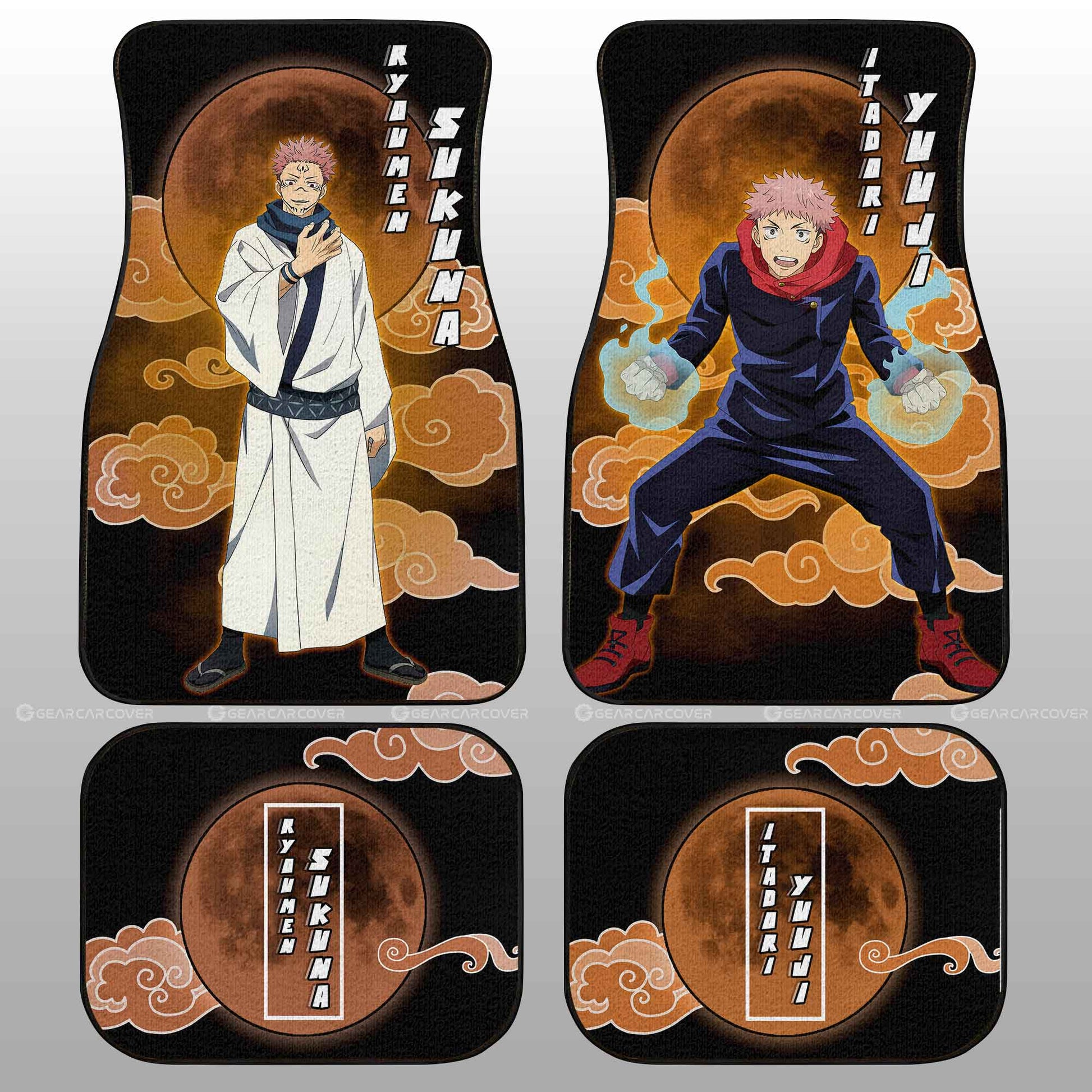 Ryoumen Sukuna And Yuuji Itadori Car Floor Mats Custom Car Interior Accessories - Gearcarcover - 1