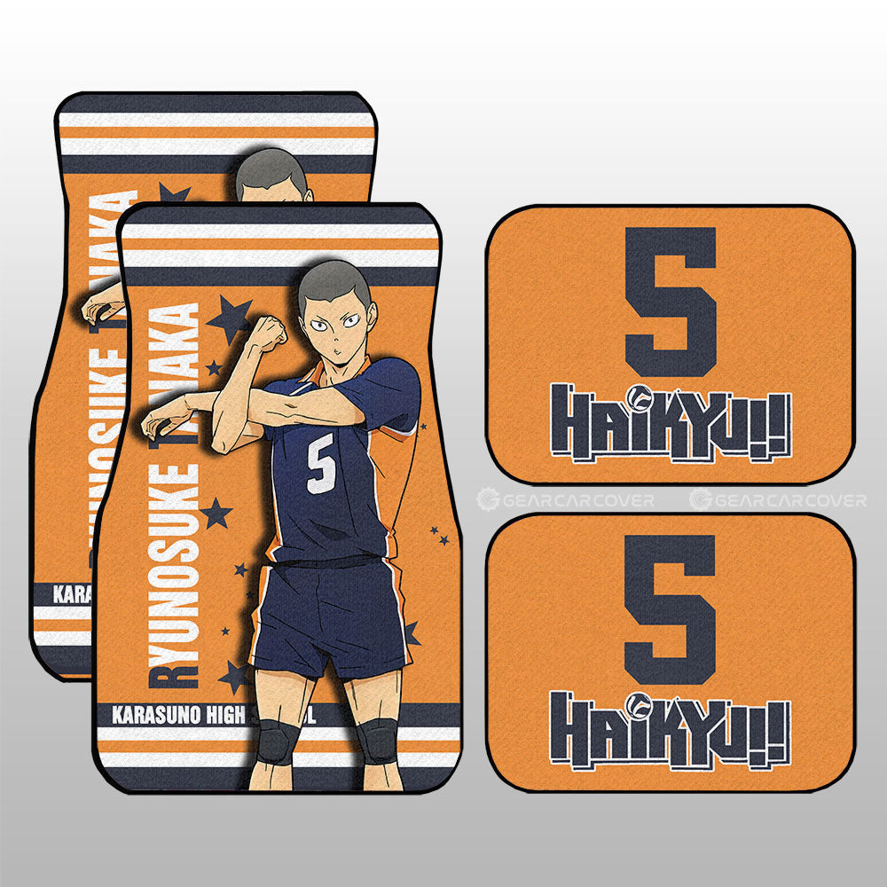 Ryunosuke Tanaka Car Floor Mats Custom Haikyuu Anime Car Accessories - Gearcarcover - 2