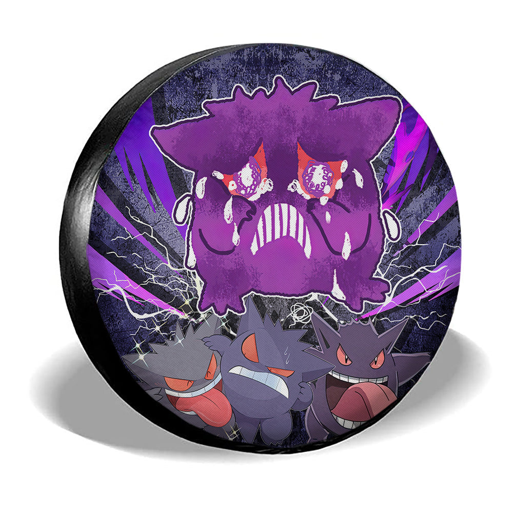 Sad Gengar Spare Tire Cover Custom Anime - Gearcarcover - 3