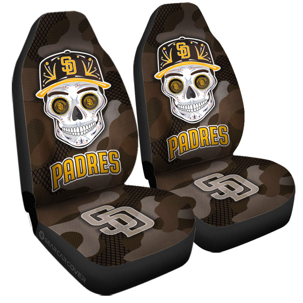 San Diego Padres Car Seat Covers Skull Theme Collection - Gearcarcover - 3