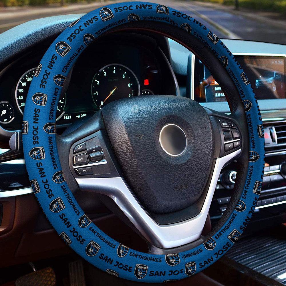 San Jose Earthquakes Steering Wheel Cover Sporty Team Collection - Gearcarcover - 1