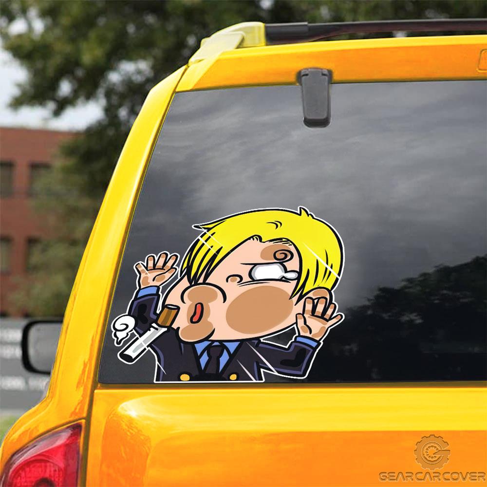 Sanji Hitting Glass Car Sticker Custom Car Accessories For Fans - Gearcarcover - 3